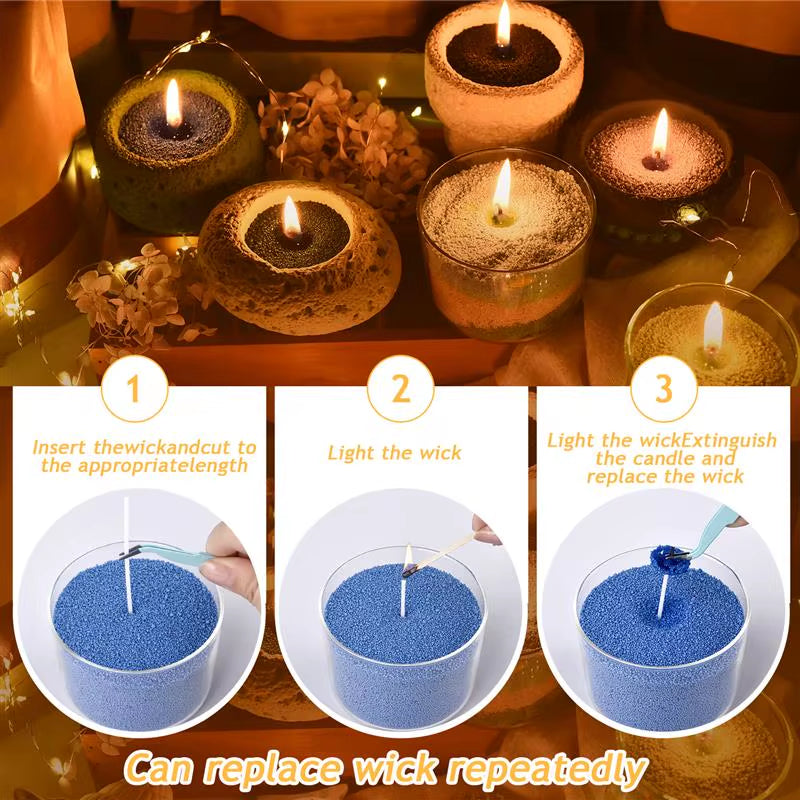 Colorful Granular Pearl Wax DIY Candle Making Materials Sand Painting Wax for Candle Making Handmade for Colour Sand Wax